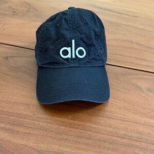 ALO Yoga Black Hat with White Logo